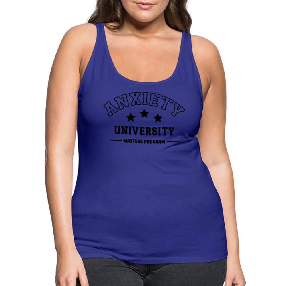 Anxiety University Masters Program, Women’s Premium Tank Top - royal blue