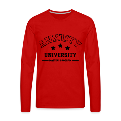 Anxiety University Masters Program, Men's Premium Long Sleeve T-Shirt - red