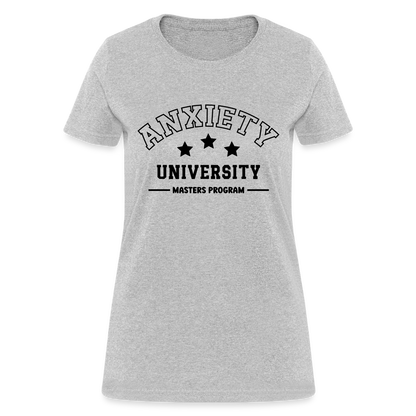 Anxiety University Masters Program, Women's T-Shirt - heather gray