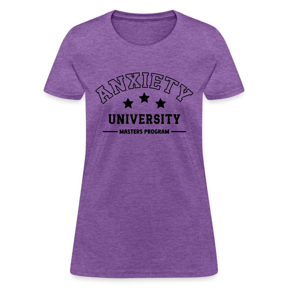 Anxiety University Masters Program, Women's T-Shirt - purple heather