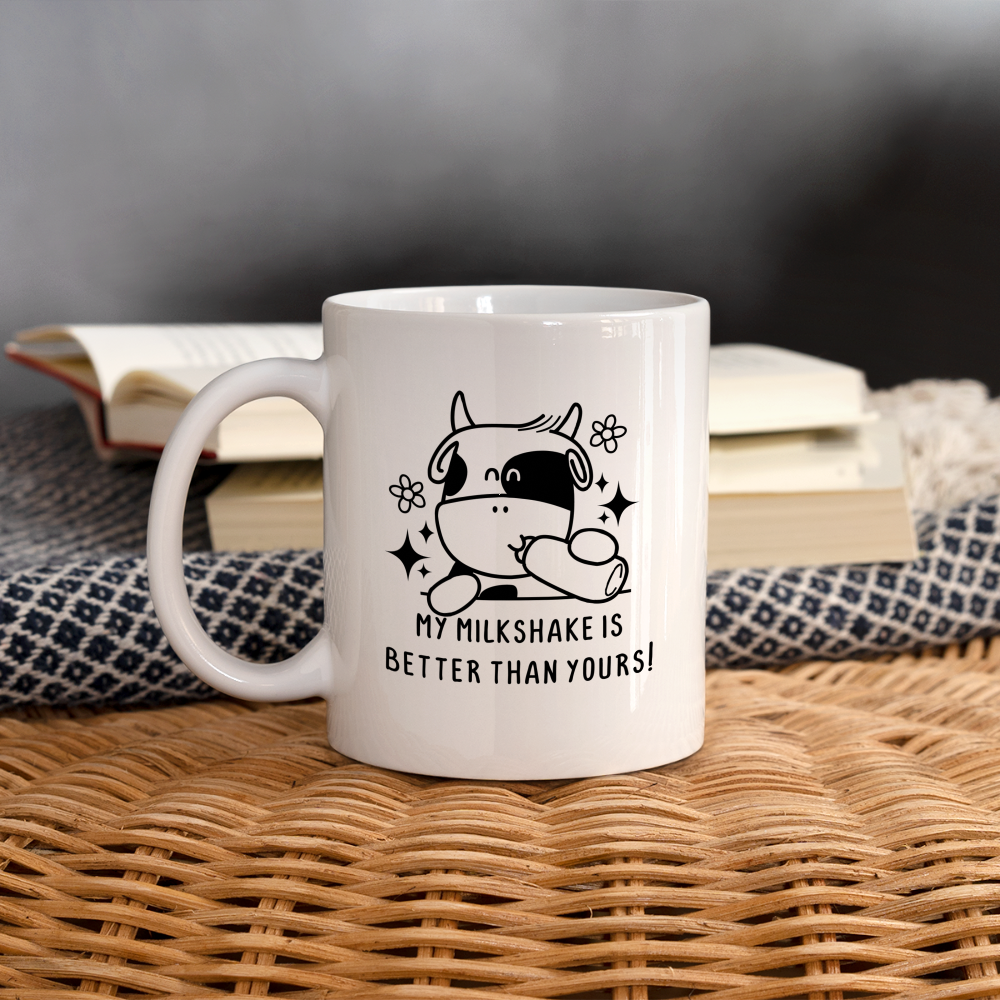My Milkshake is Better Than Yours Coffee Mug (Funny Cow) - white