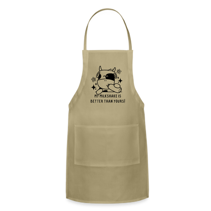 My Milkshake is Better Than Yours Adjustable Apron (Funny Cow) - khaki