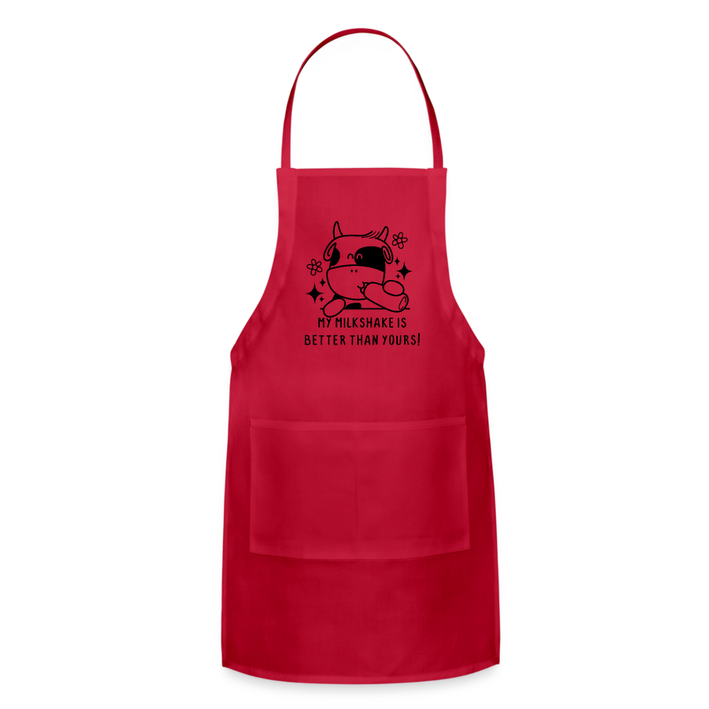 My Milkshake is Better Than Yours Adjustable Apron (Funny Cow) - red