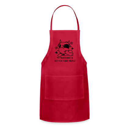 My Milkshake is Better Than Yours Adjustable Apron (Funny Cow) - red