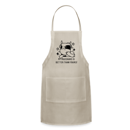 My Milkshake is Better Than Yours Adjustable Apron (Funny Cow) - natural