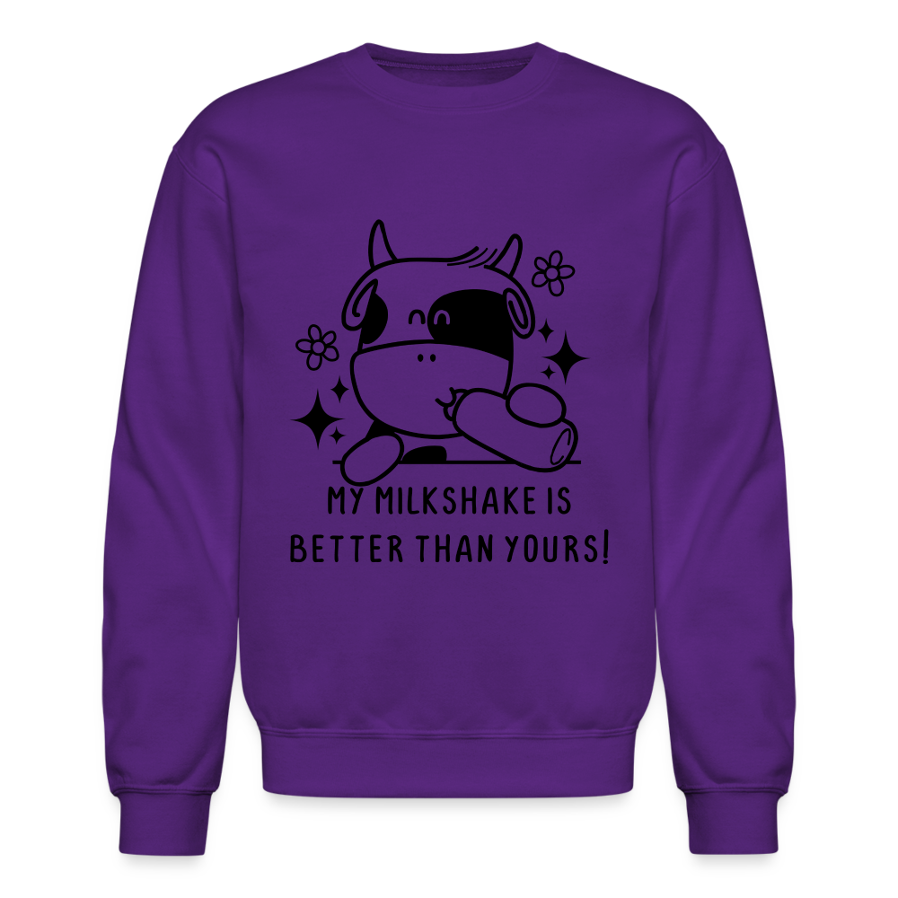 My Milkshake is Better Than Yours Sweatshirt (Funny Cow) - purple