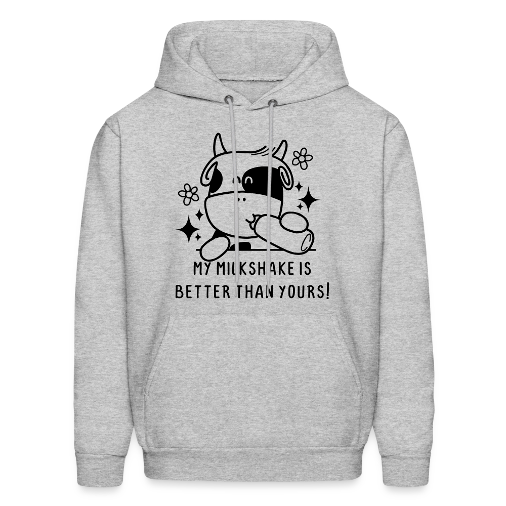 My Milkshake is Better Than Yours Hoodie (Funny Cow) - heather gray