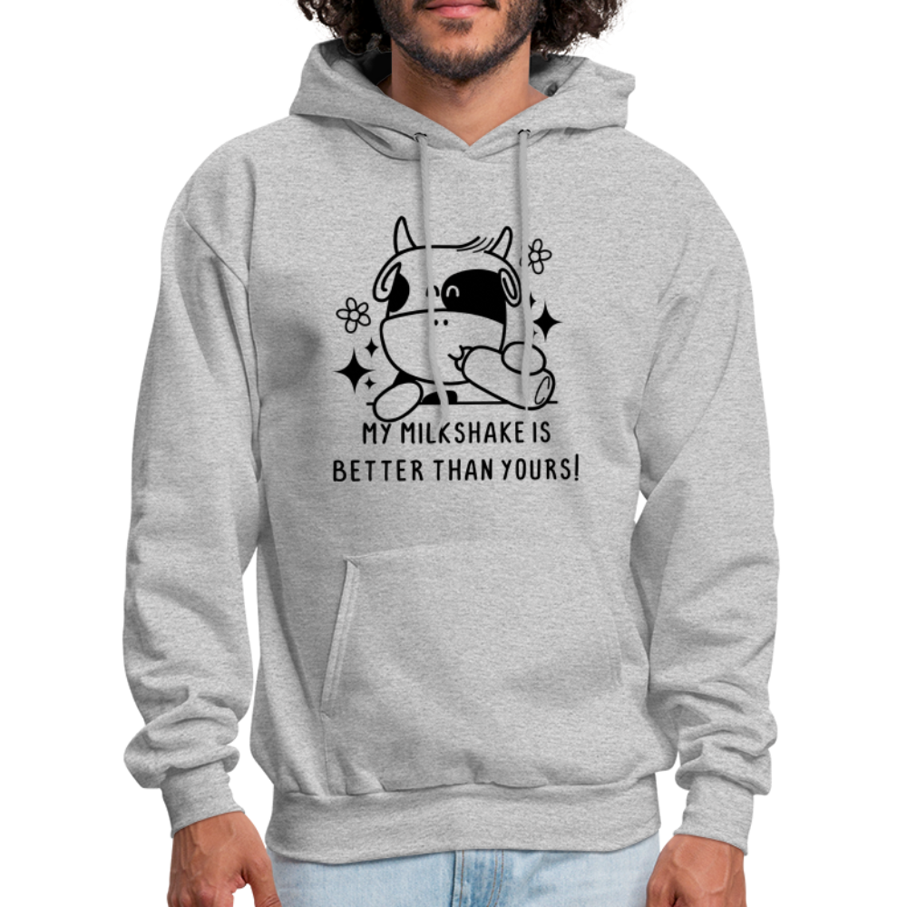 My Milkshake is Better Than Yours Hoodie (Funny Cow) - heather gray