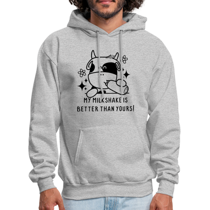 My Milkshake is Better Than Yours Hoodie (Funny Cow) - heather gray