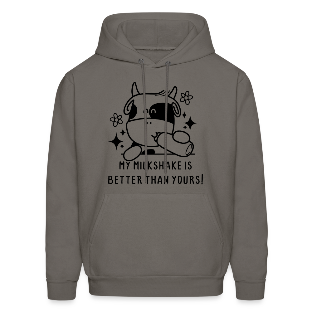 My Milkshake is Better Than Yours Hoodie (Funny Cow) - asphalt gray