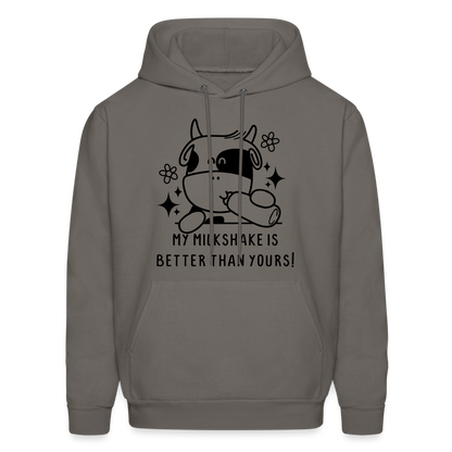 My Milkshake is Better Than Yours Hoodie (Funny Cow) - asphalt gray