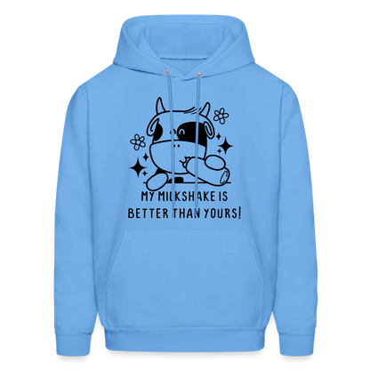 My Milkshake is Better Than Yours Hoodie (Funny Cow) - carolina blue