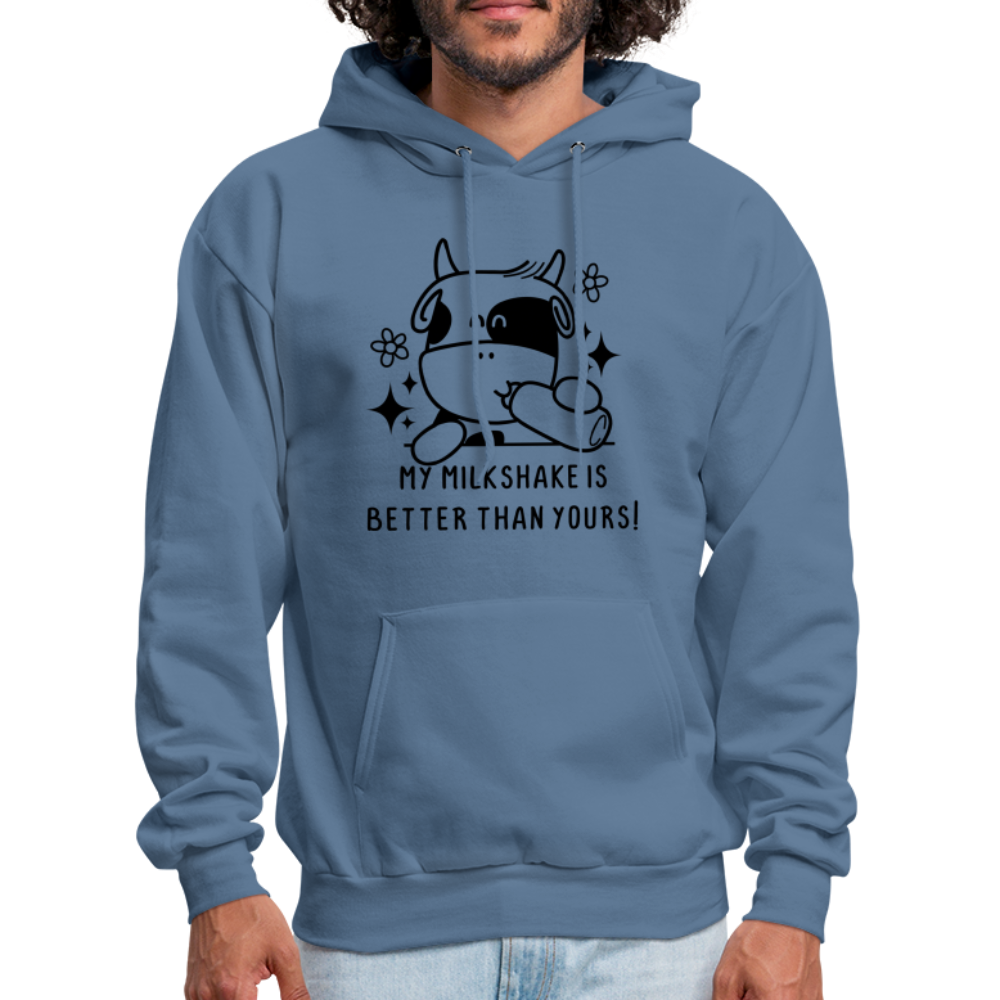 My Milkshake is Better Than Yours Hoodie (Funny Cow) - denim blue