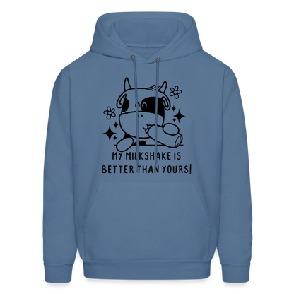 My Milkshake is Better Than Yours Hoodie (Funny Cow) - denim blue