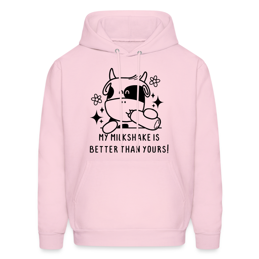 My Milkshake is Better Than Yours Hoodie (Funny Cow) - pale pink