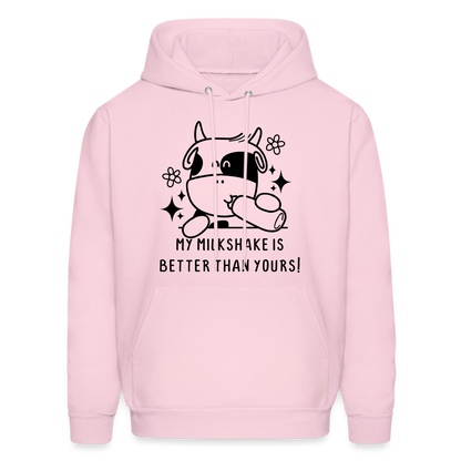 My Milkshake is Better Than Yours Hoodie (Funny Cow) - pale pink