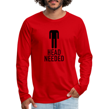 Head Needed Premium Long Sleeve T-Shirt (Needs Head) - red