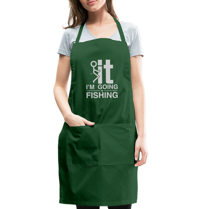 F It I'm Going Fishing Adjustable Apron - forest green