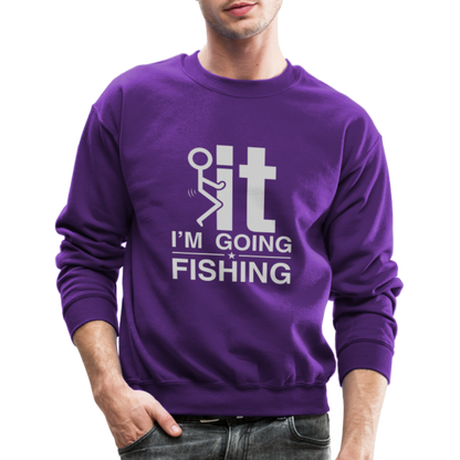 F It I'm Going Fishing Sweatshirt - purple