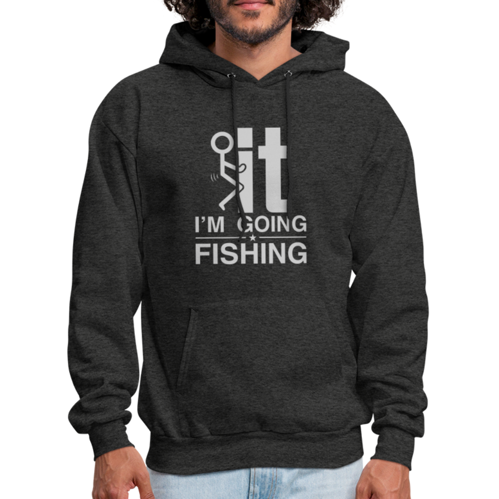 F It I'm Going Fishing Hoodie - charcoal grey