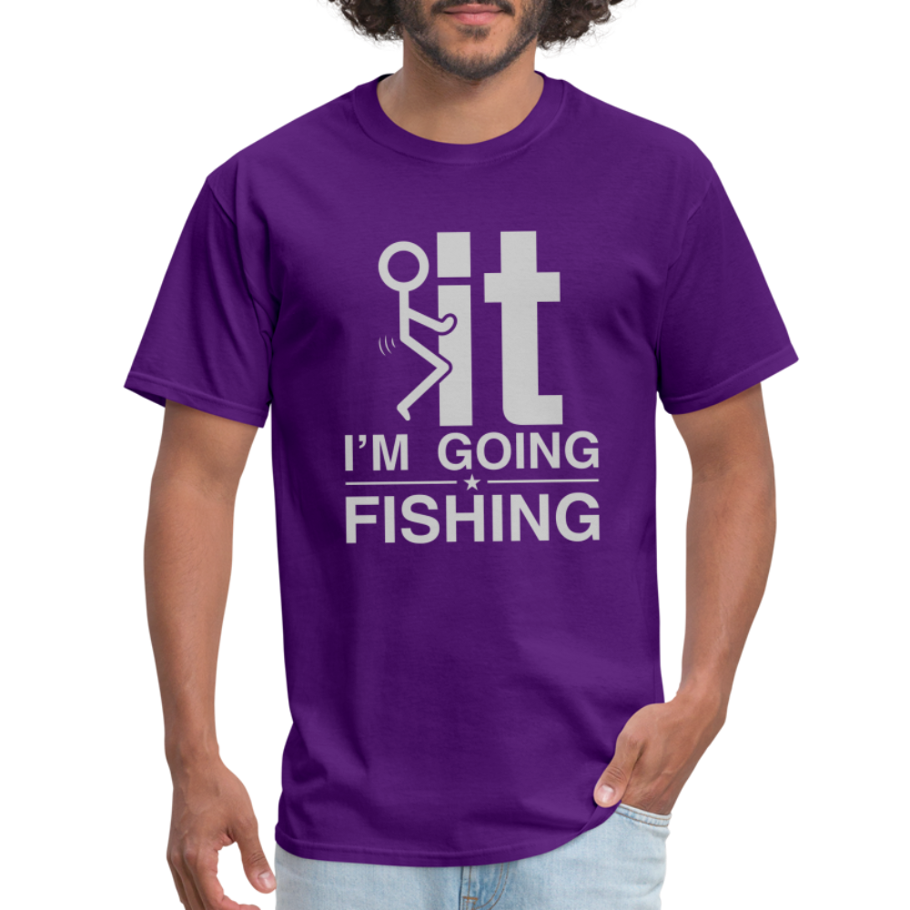 F It I'm Going Fishing T-Shirt - purple