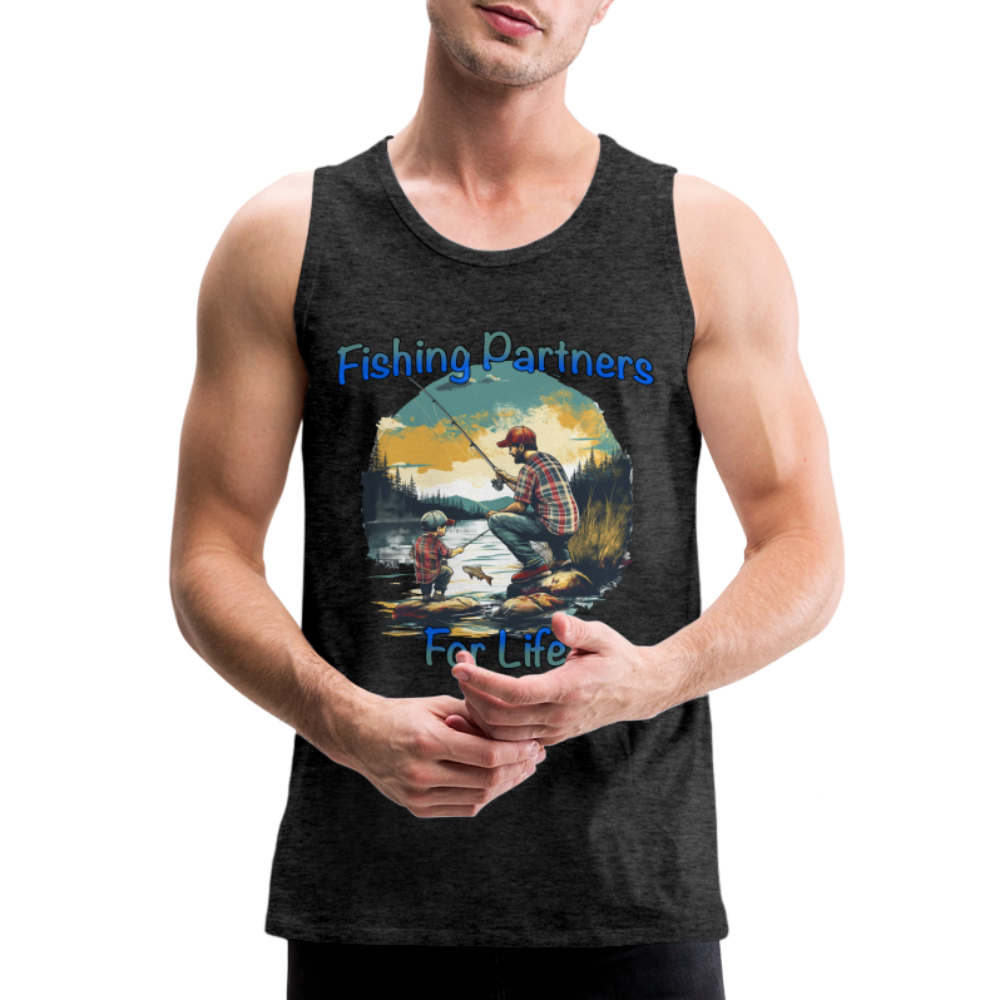 Fishing Partners for Life (Dad and Son) Men’s Premium Tank Top - charcoal grey