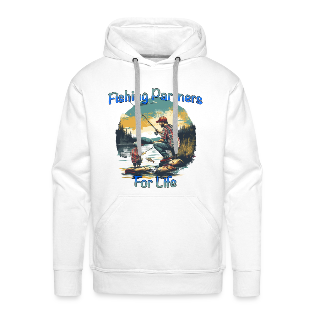 Fishing Partners for Life (Dad and Son) Men’s Premium Hoodie - white