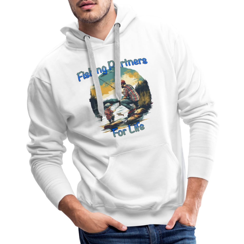 Fishing Partners for Life (Dad and Son) Men’s Premium Hoodie - white