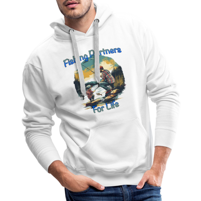 Fishing Partners for Life (Dad and Son) Men’s Premium Hoodie - white