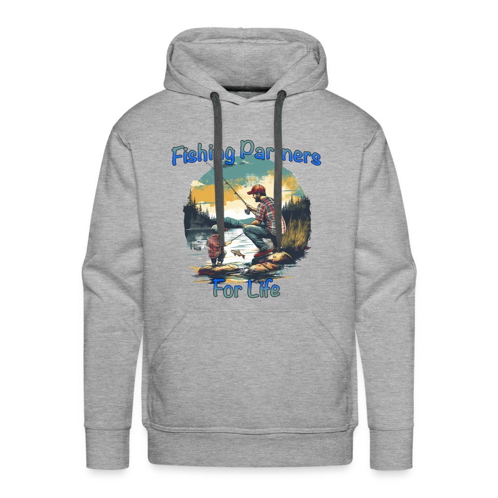 Fishing Partners for Life (Dad and Son) Men’s Premium Hoodie - heather grey