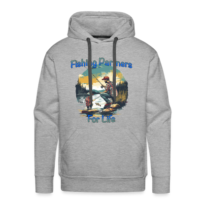 Fishing Partners for Life (Dad and Son) Men’s Premium Hoodie - heather grey