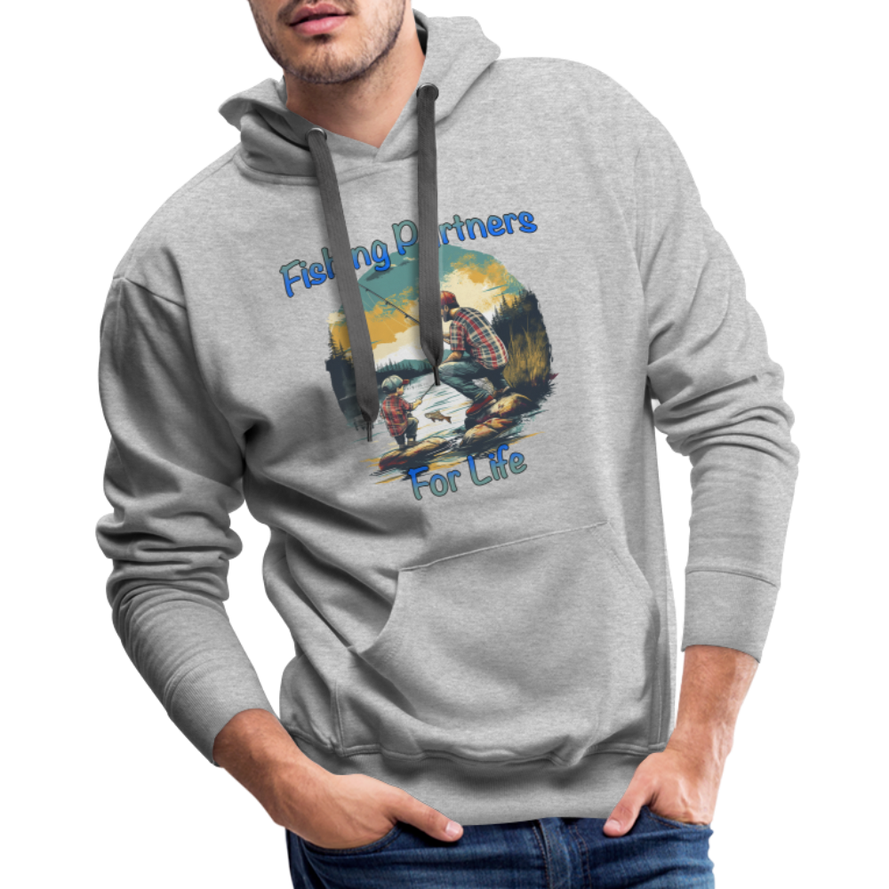 Fishing Partners for Life (Dad and Son) Men’s Premium Hoodie - heather grey