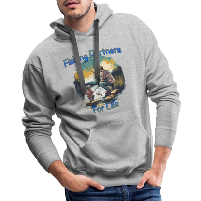 Fishing Partners for Life (Dad and Son) Men’s Premium Hoodie - heather grey