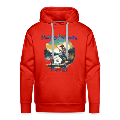 Fishing Partners for Life (Dad and Son) Men’s Premium Hoodie - red