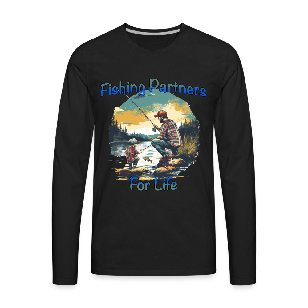 Fishing Partners for Life (Dad and Son) Men's Premium Long Sleeve T-Shirt - black