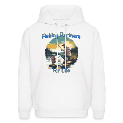 Fishing Partners for Life (Dad and Son) Men's Hoodie - white