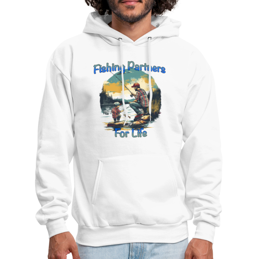 Fishing Partners for Life (Dad and Son) Men's Hoodie - white