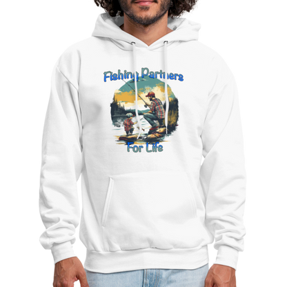 Fishing Partners for Life (Dad and Son) Men's Hoodie - white