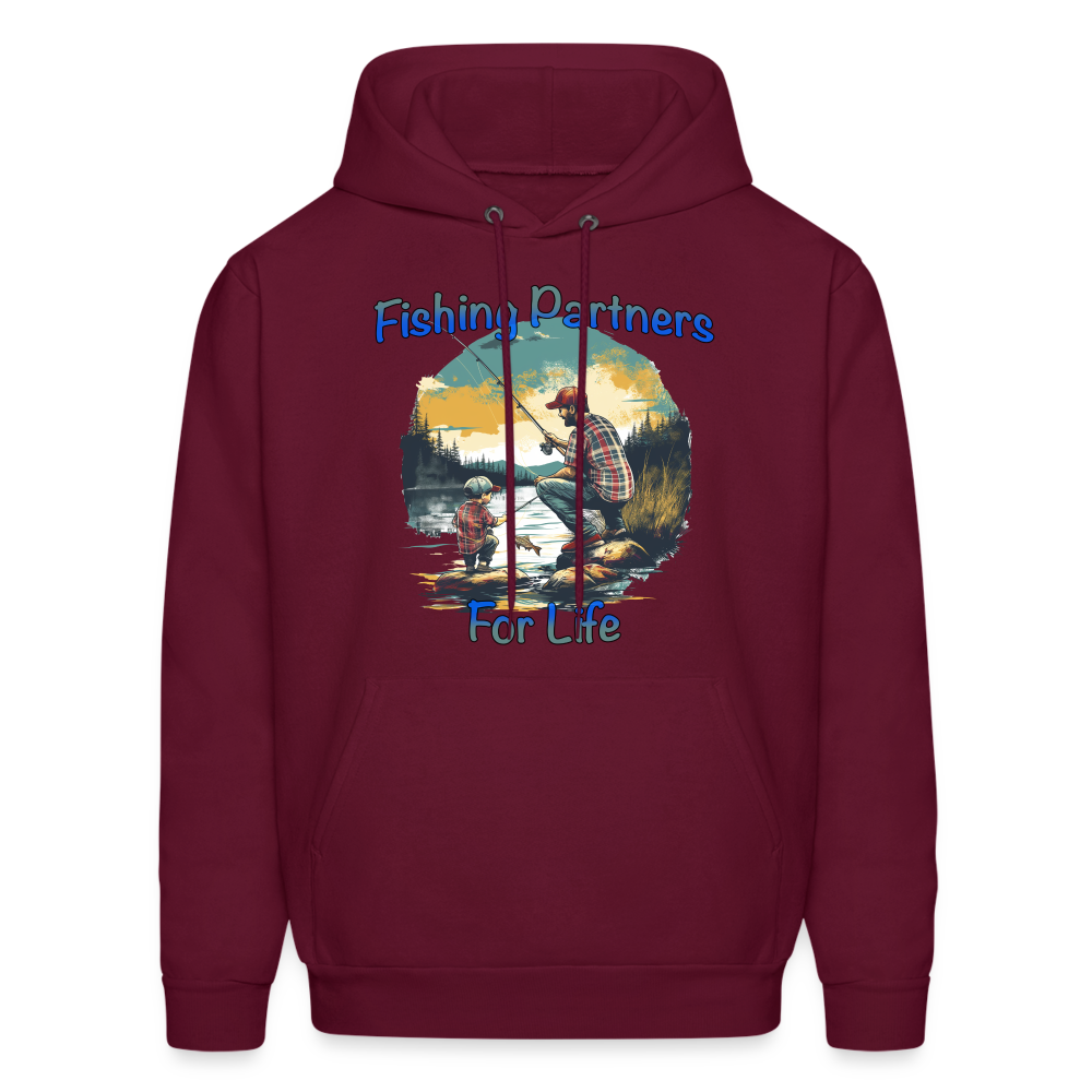 Fishing Partners for Life (Dad and Son) Men's Hoodie - burgundy