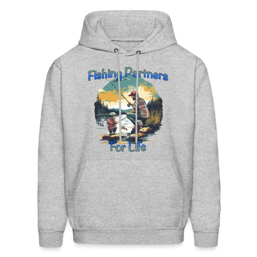 Fishing Partners for Life (Dad and Son) Men's Hoodie - heather gray