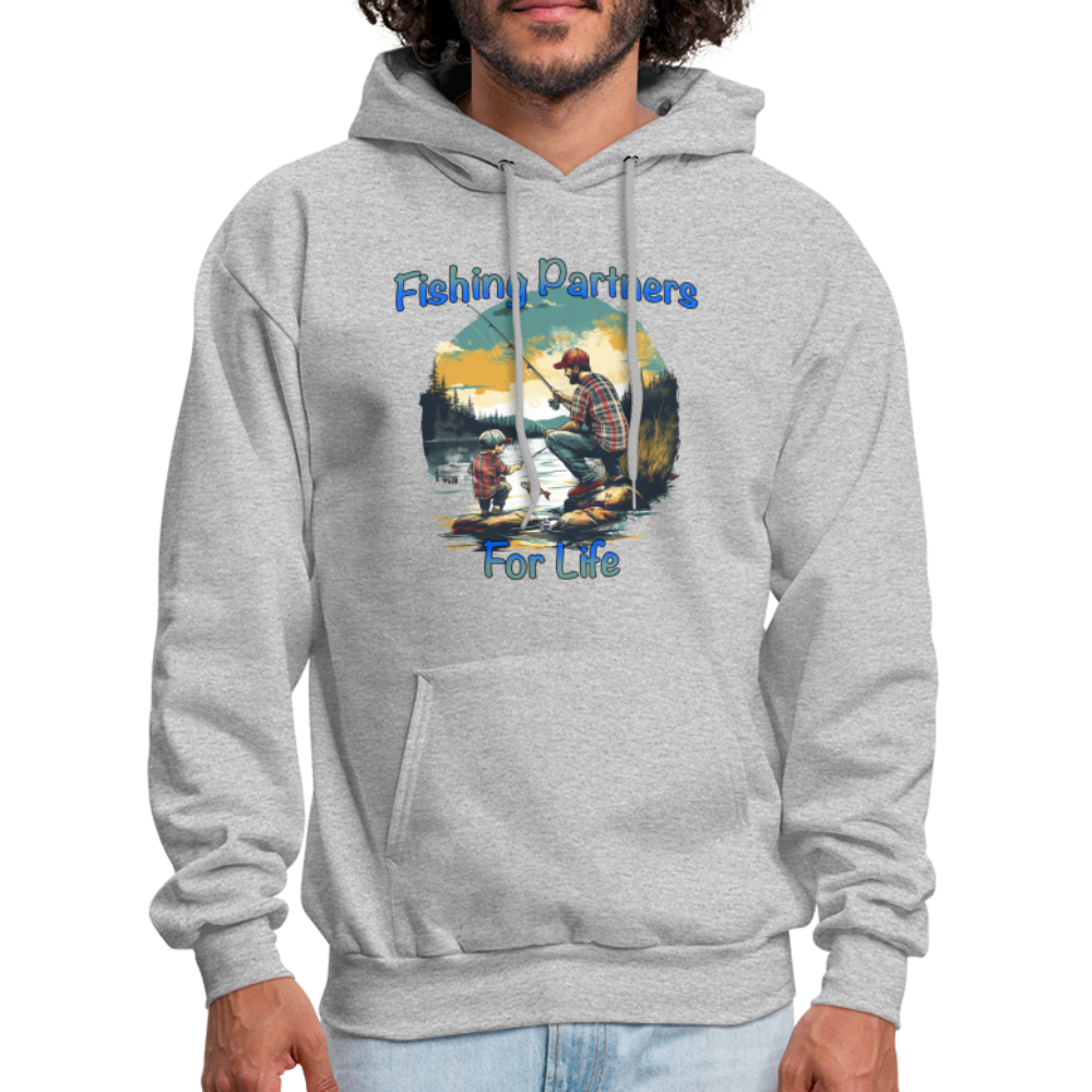 Fishing Partners for Life (Dad and Son) Men's Hoodie - heather gray