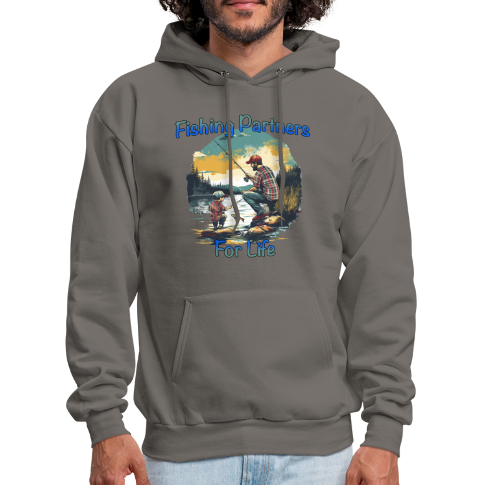 Fishing Partners for Life (Dad and Son) Men's Hoodie - asphalt gray