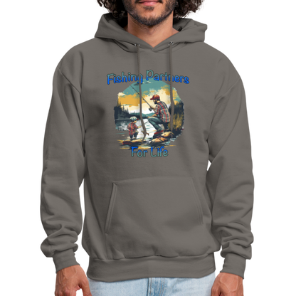 Fishing Partners for Life (Dad and Son) Men's Hoodie - asphalt gray