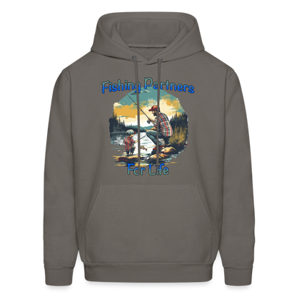 Fishing Partners for Life (Dad and Son) Men's Hoodie - asphalt gray