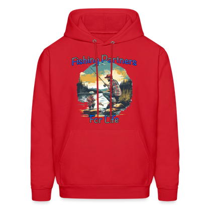 Fishing Partners for Life (Dad and Son) Men's Hoodie - red