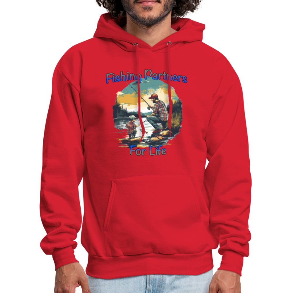 Fishing Partners for Life (Dad and Son) Men's Hoodie - red