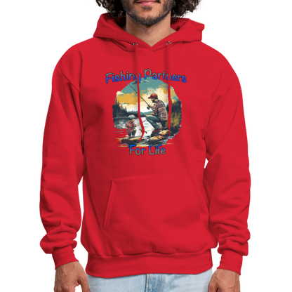 Fishing Partners for Life (Dad and Son) Men's Hoodie - red
