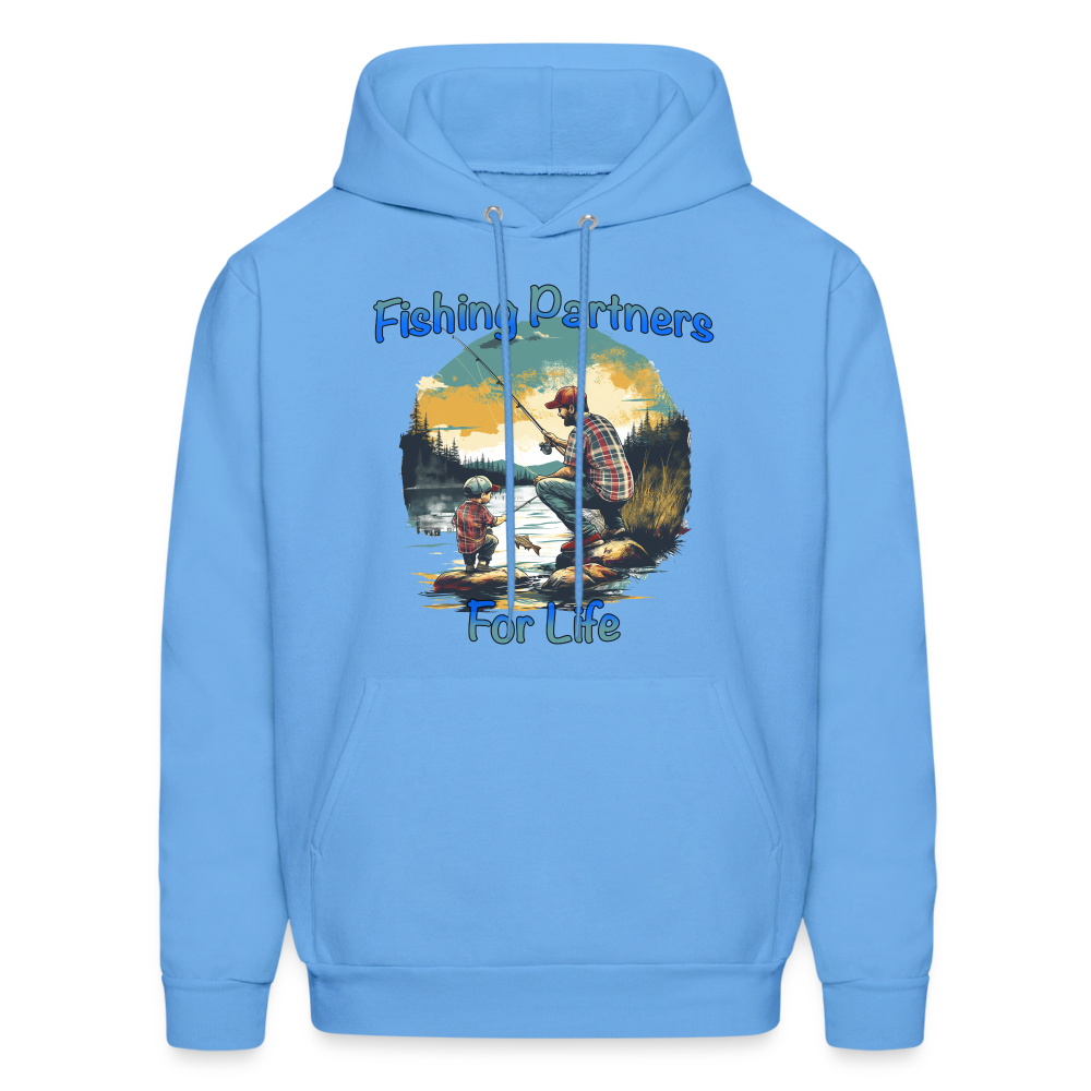 Fishing Partners for Life (Dad and Son) Men's Hoodie - carolina blue