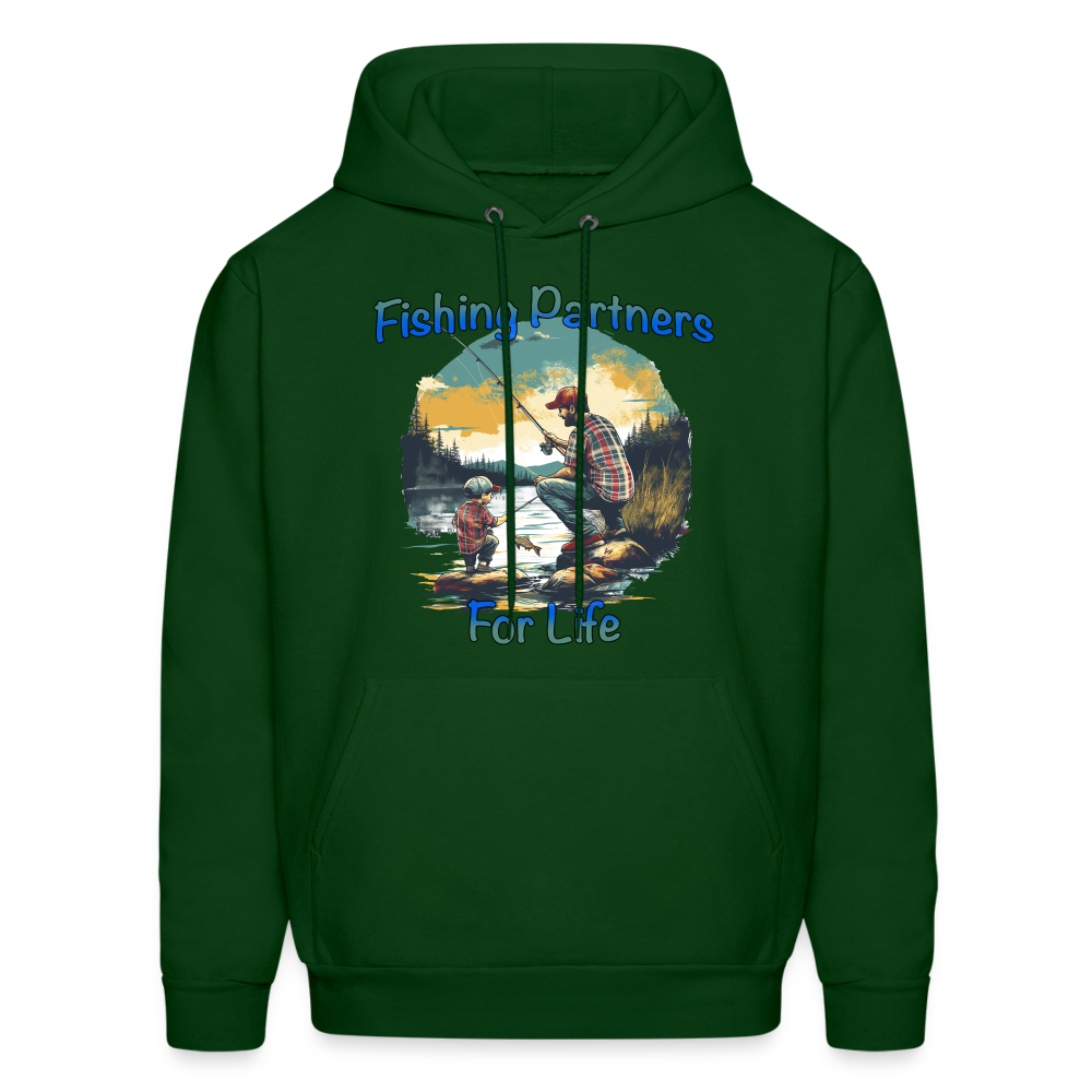 Fishing Partners for Life (Dad and Son) Men's Hoodie - forest green