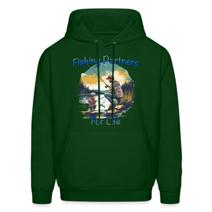Fishing Partners for Life (Dad and Son) Men's Hoodie - forest green